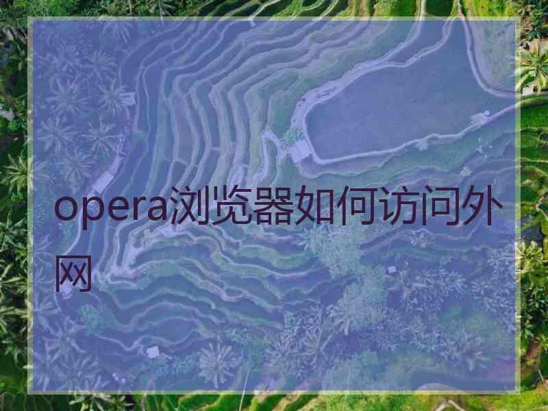 opera浏览器如何访问外网