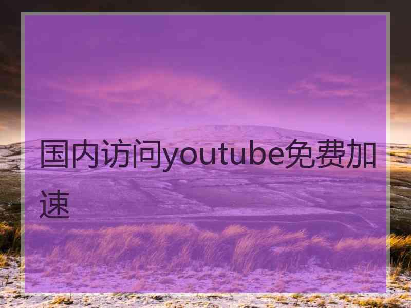 国内访问youtube免费加速