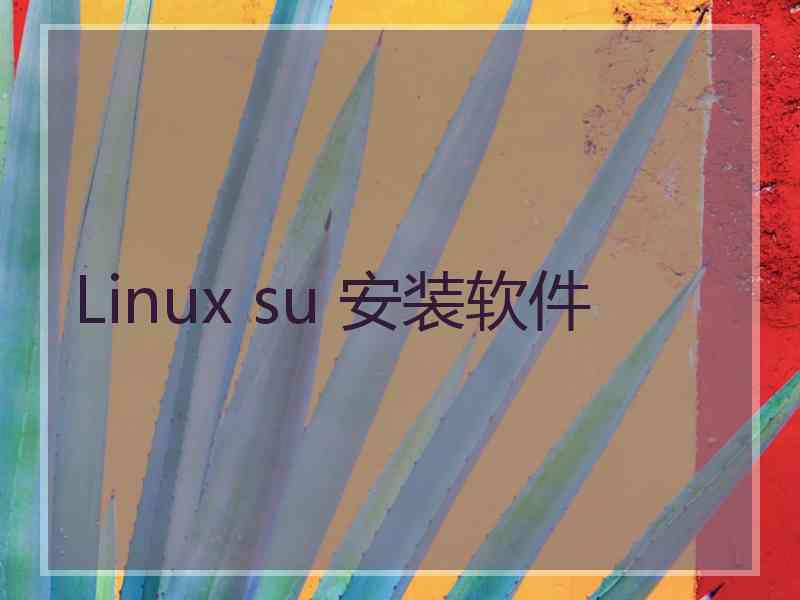 Linux su 安装软件