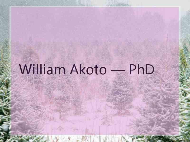 William Akoto — PhD