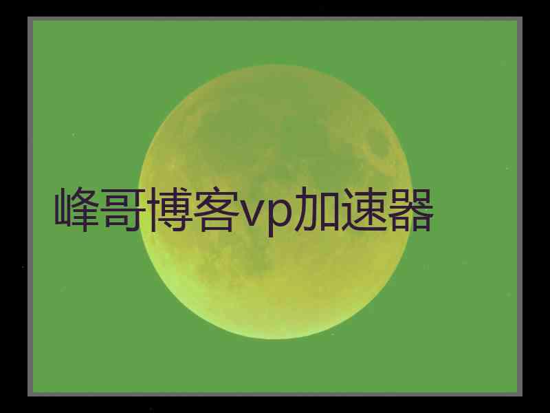 峰哥博客vp加速器