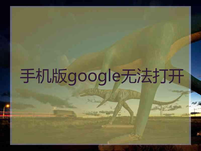 手机版google无法打开