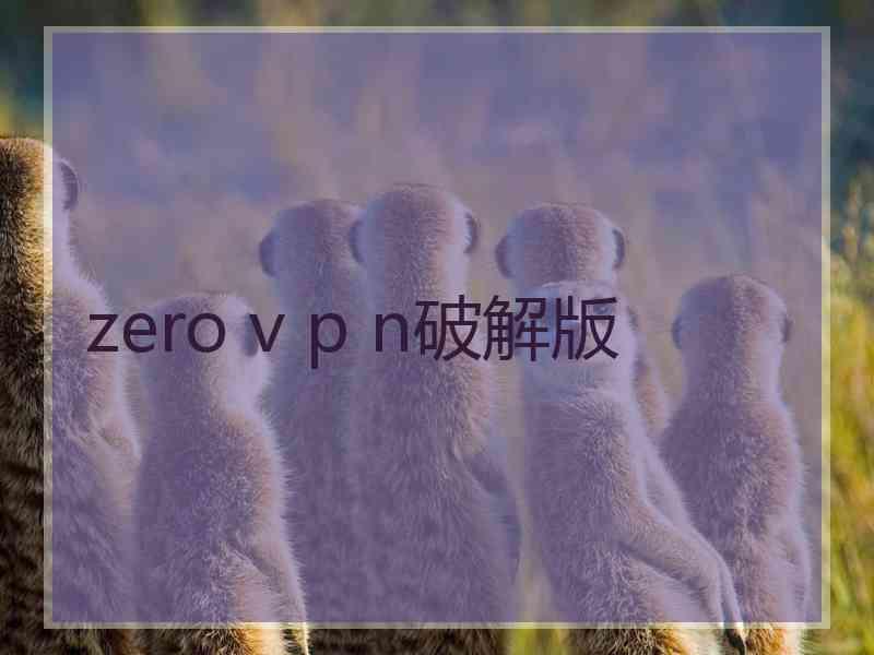 zero v p n破解版